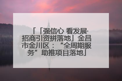 「强信心 看发展·招商引资拼落地」金昌市金川区：“全周期服务”助推项目落地