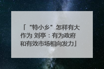 “特小乡”怎样有大作为 刘亭：有为政府和有效市场相向发力