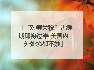 “对等关税”暂缓期即将过半 美国内外处境都不妙