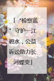 “检察蓝”守护一江碧水，公益诉讼助力长河蝶变