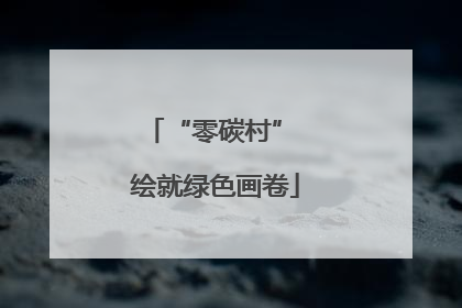 “零碳村” 绘就绿色画卷