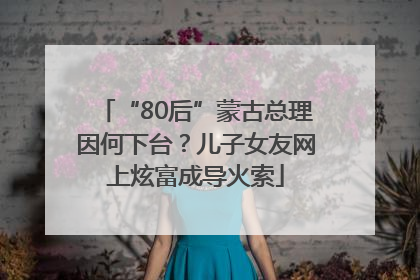 “80后”蒙古总理因何下台？儿子女友网上炫富成导火索