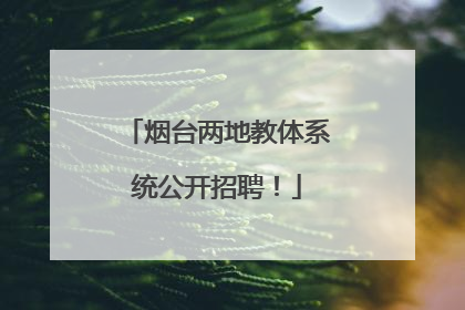 烟台两地教体系统公开招聘！