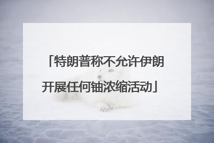 特朗普称不允许伊朗开展任何铀浓缩活动