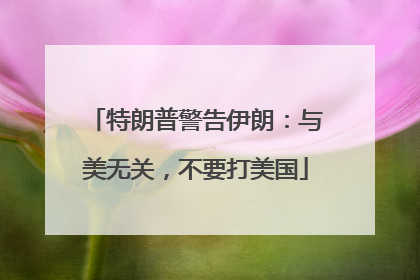 特朗普警告伊朗：与美无关，不要打美国