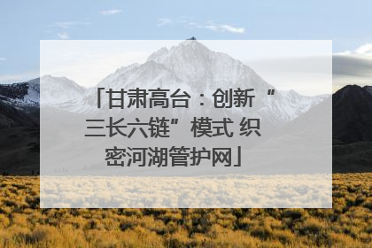 甘肃高台：创新“三长六链”模式 织密河湖管护网