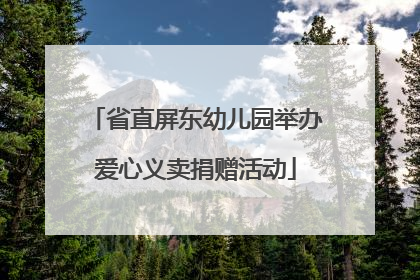 省直屏东幼儿园举办爱心义卖捐赠活动
