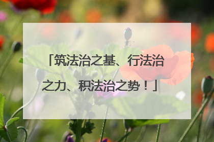 筑法治之基、行法治之力、积法治之势！