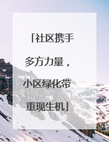 社区携手多方力量，小区绿化带重现生机