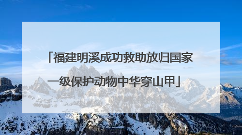 福建明溪成功救助放归国家一级保护动物中华穿山甲