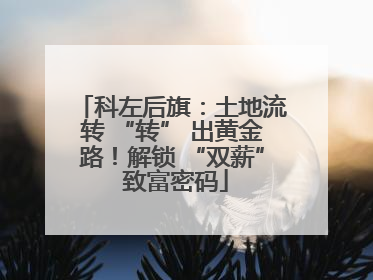 科左后旗：土地流转 “转” 出黄金路！解锁 “双薪” 致富密码