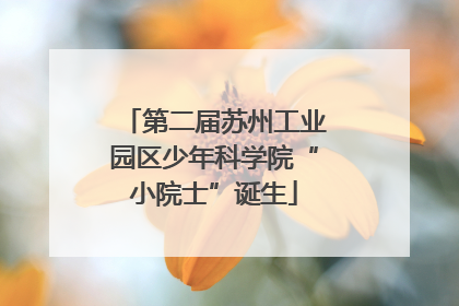 第二届苏州工业园区少年科学院“小院士”诞生