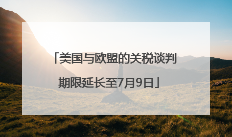 美国与欧盟的关税谈判期限延长至7月9日