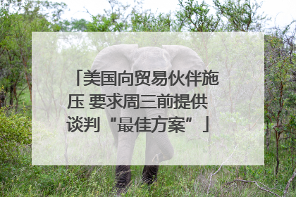 美国向贸易伙伴施压 要求周三前提供谈判“最佳方案”