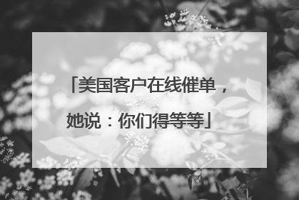 美国客户在线催单，她说：你们得等等