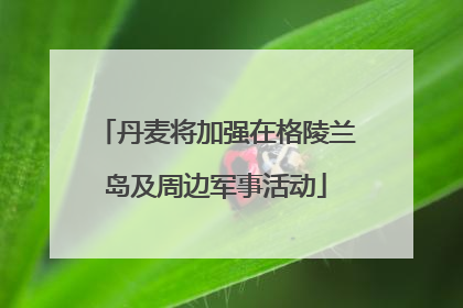 丹麦将加强在格陵兰岛及周边军事活动