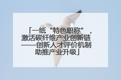 一纸“特色职称”，激活碳纤维产业创新链——创新人才评价机制 助推产业升级