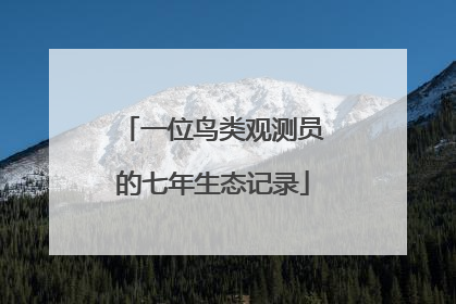 一位鸟类观测员的七年生态记录