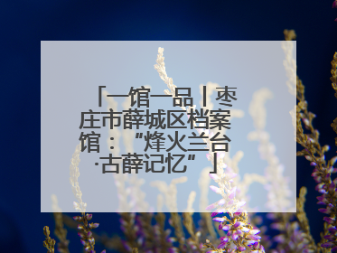 一馆一品丨枣庄市薛城区档案馆：“烽火兰台·古薛记忆”