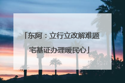 东阿：立行立改解难题 宅基证办理暖民心