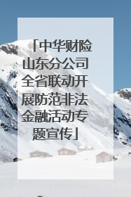 中华财险山东分公司全省联动开展防范非法金融活动专题宣传