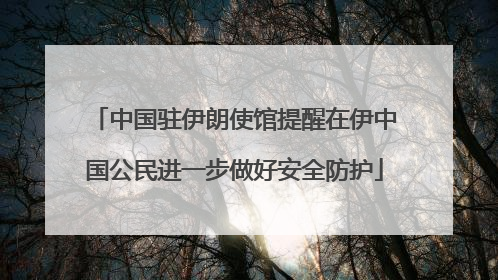 中国驻伊朗使馆提醒在伊中国公民进一步做好安全防护