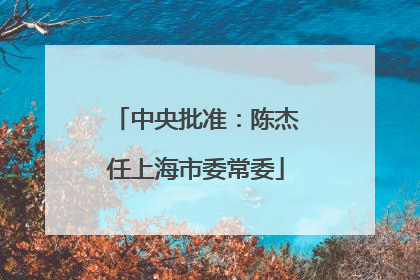 中央批准：陈杰任上海市委常委