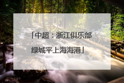 中超：浙江俱乐部绿城平上海海港