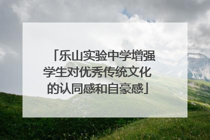 乐山实验中学增强学生对优秀传统文化的认同感和自豪感