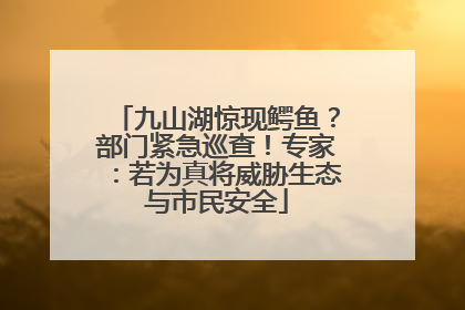 九山湖惊现鳄鱼？部门紧急巡查！专家：若为真将威胁生态与市民安全