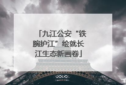 九江公安“铁腕护江”绘就长江生态新画卷