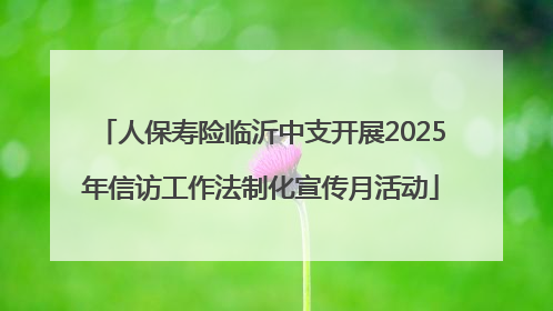 人保寿险临沂中支开展2025年信访工作法制化宣传月活动