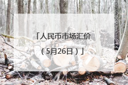 人民币市场汇价（5月26日）