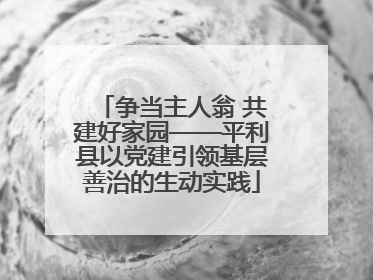 争当主人翁 共建好家园——平利县以党建引领基层善治的生动实践