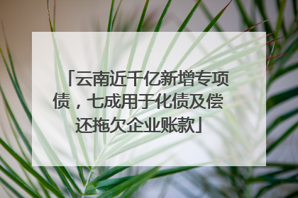云南近千亿新增专项债，七成用于化债及偿还拖欠企业账款