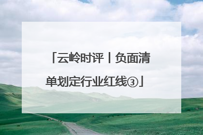 云岭时评丨负面清单划定行业红线③