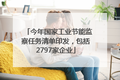 今年国家工业节能监察任务清单印发，包括2797家企业