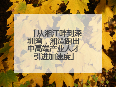 从湘江畔到深圳湾，湘潭跑出中高端产业人才引进加速度