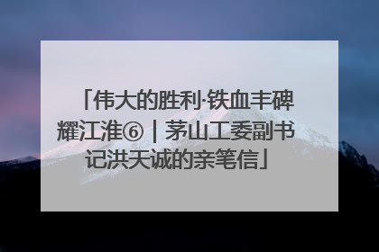 伟大的胜利·铁血丰碑耀江淮⑥｜茅山工委副书记洪天诚的亲笔信