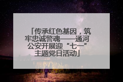 传承红色基因，筑牢忠诚警魂——通河公安开展迎“七一”主题党日活动