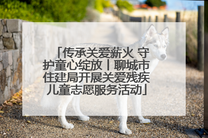 传承关爱薪火 守护童心绽放丨聊城市住建局开展关爱残疾儿童志愿服务活动