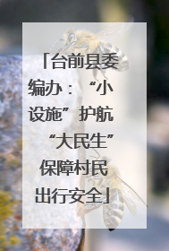台前县委编办：“小设施”护航“大民生” 保障村民出行安全