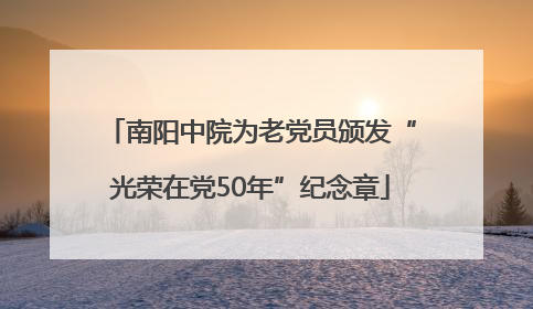 南阳中院为老党员颁发“光荣在党50年”纪念章