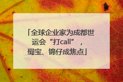全球企业家为成都世运会“打call”，蜀宝、锦仔成焦点