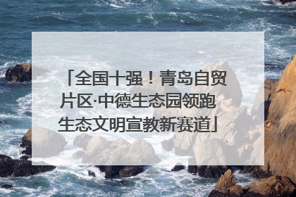 全国十强！青岛自贸片区·中德生态园领跑生态文明宣教新赛道