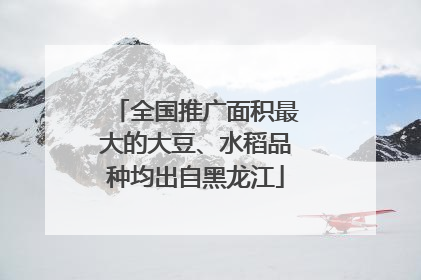 全国推广面积最大的大豆、水稻品种均出自黑龙江