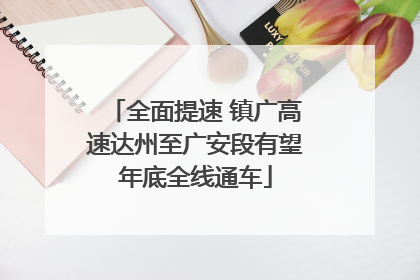 全面提速 镇广高速达州至广安段有望年底全线通车