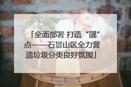 全面部署 打造“靓” 点——石景山区全力营造垃圾分类良好氛围