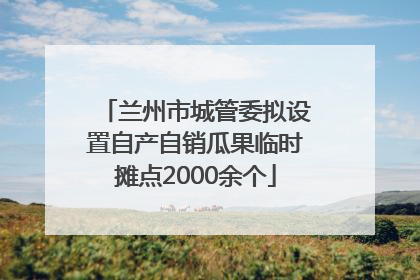 兰州市城管委拟设置自产自销瓜果临时摊点2000余个