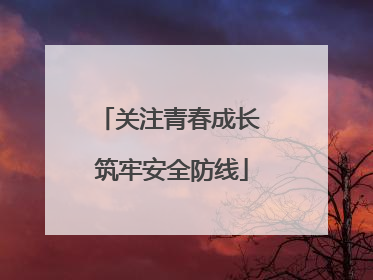 关注青春成长 筑牢安全防线